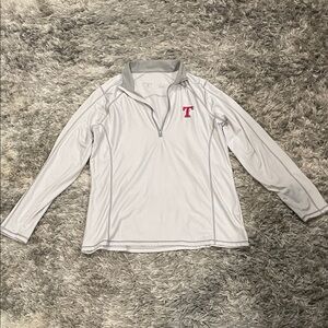 White Quarter-Zip Pullover with Texas Ranger Logo